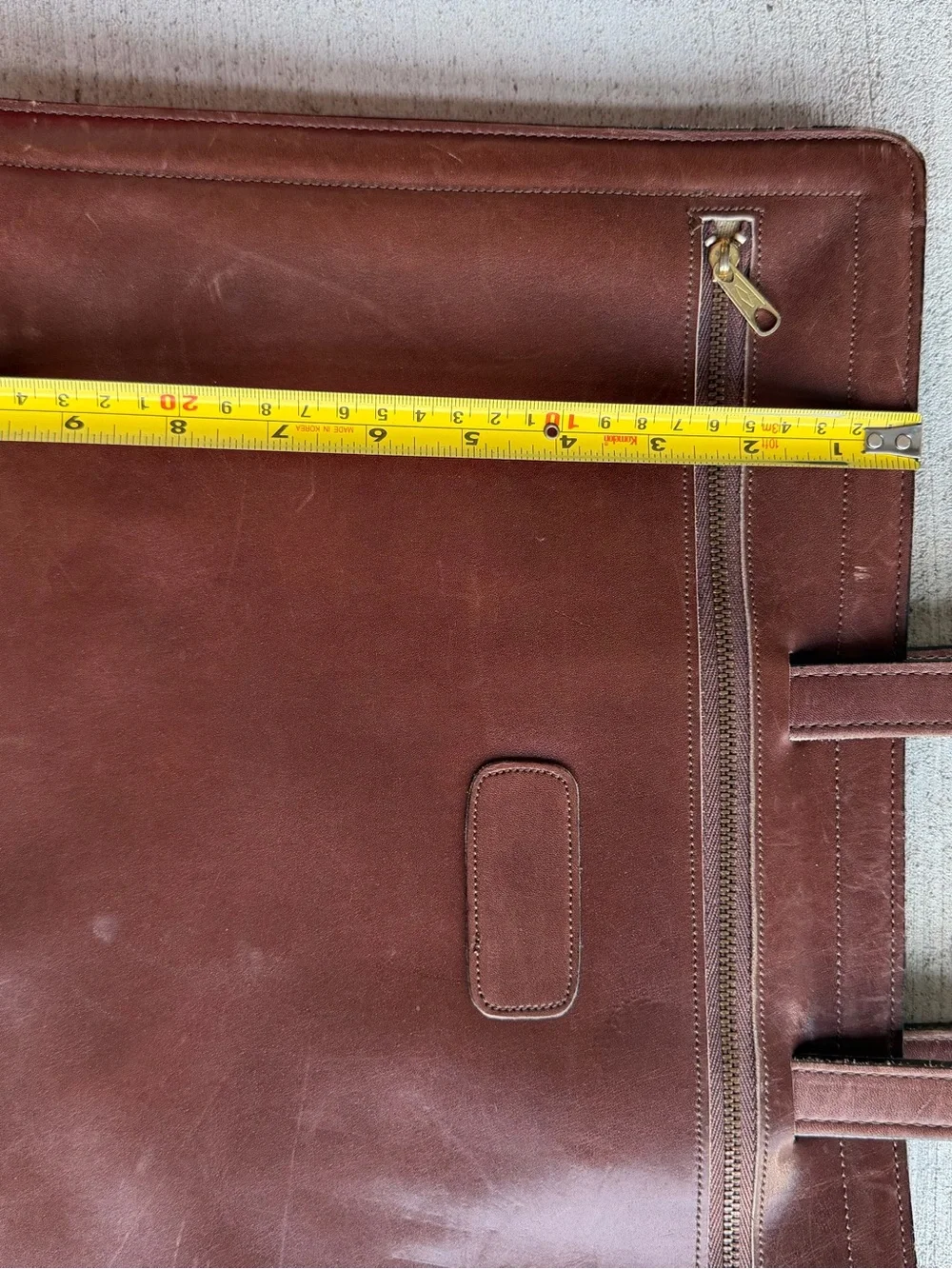 Vintage 1970s–1980s Brown Leather Portfolio Briefcase Document Case C&C Zipper